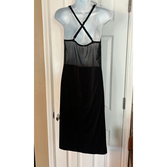 Yeni Inci Homewear Black Lace Sheer Lingerie Nightgown Size Large - Picture 3 of 12
